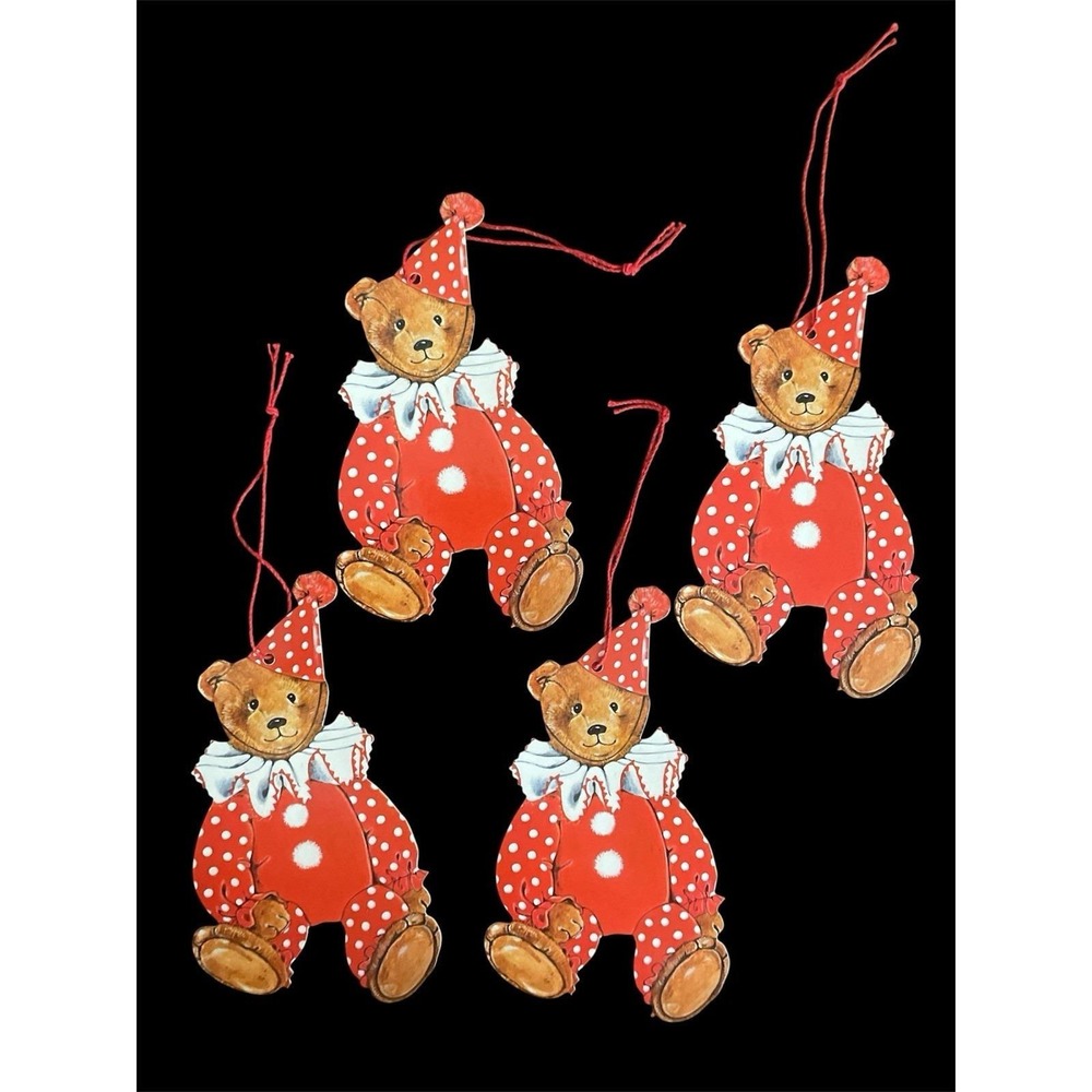 Gordon Fraser Gallery‎ Teddy Bear Gift Tag Clown Set of 4 Unused